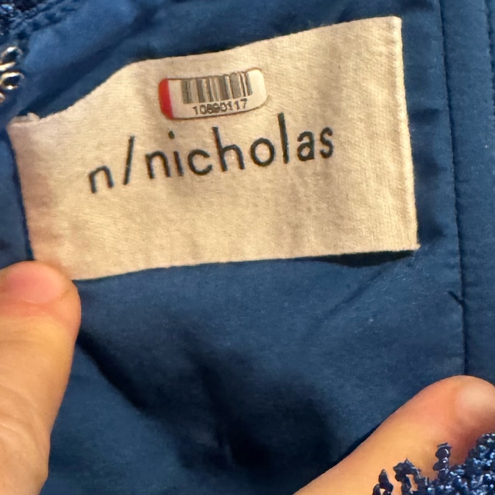 Nicholas Octavia Lace Corset Midi Dress Blue‎ US Size 0 Long Sleeve - Picture 6 of 12